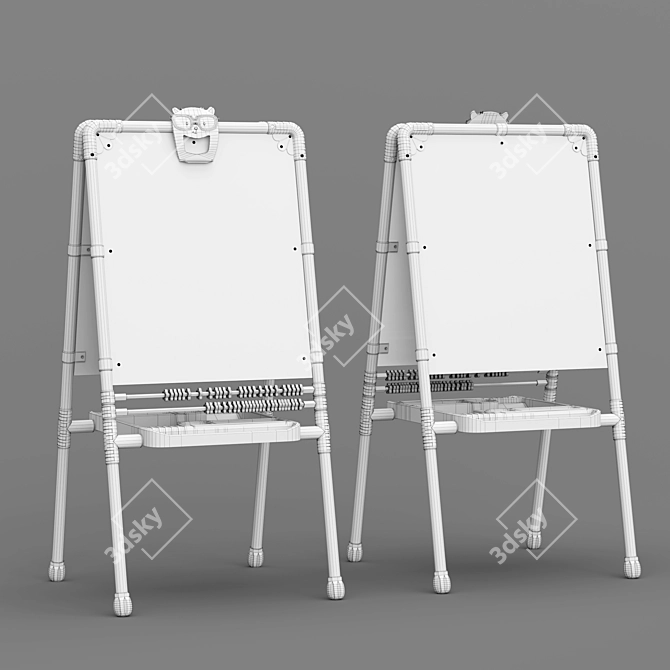 Retro Style Kids Easel 3D model image 3