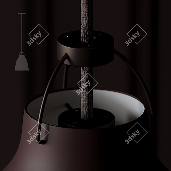 Sleek Caravaggio Pendant Light 3D model image 2