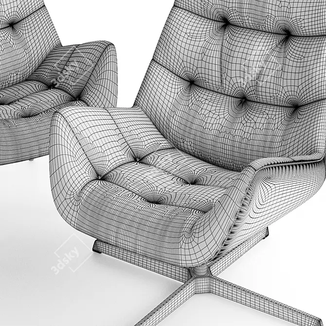 Elegant Thonet Lounge Chair 3D model image 3