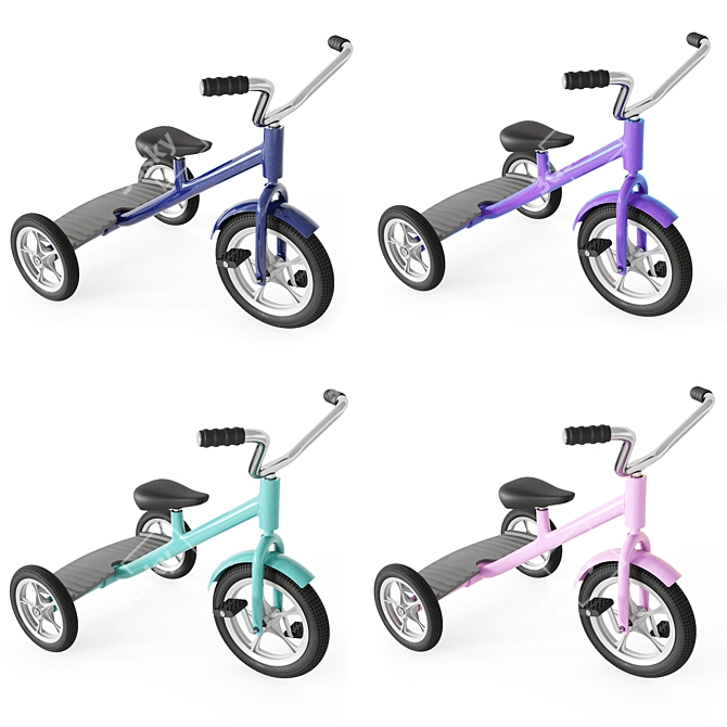 Kids Three-Wheel Bicycle 3D model image 2