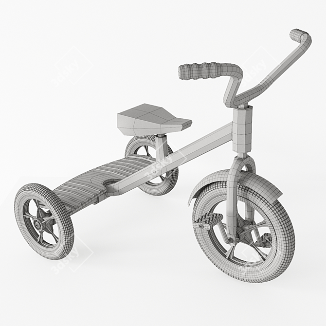 Kids Three-Wheel Bicycle 3D model image 3