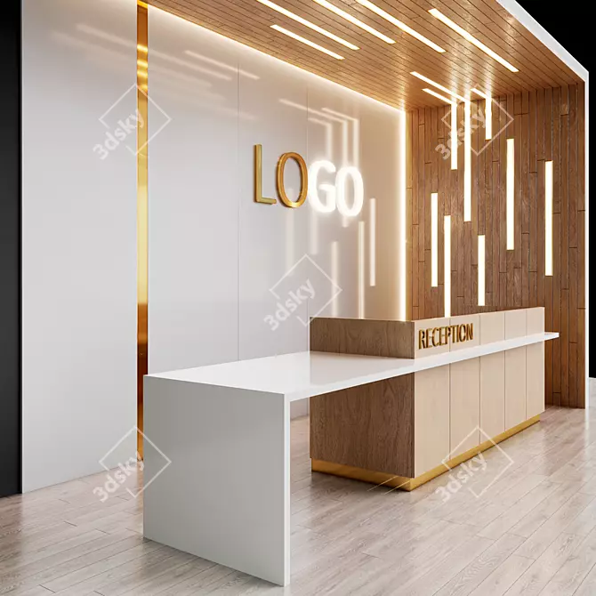 Modern Reception Desk 3D model image 2