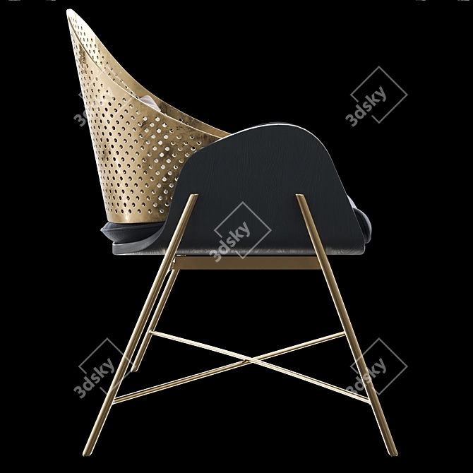 Modern Rustic Armchair with Shake Roma Design 3D model image 2