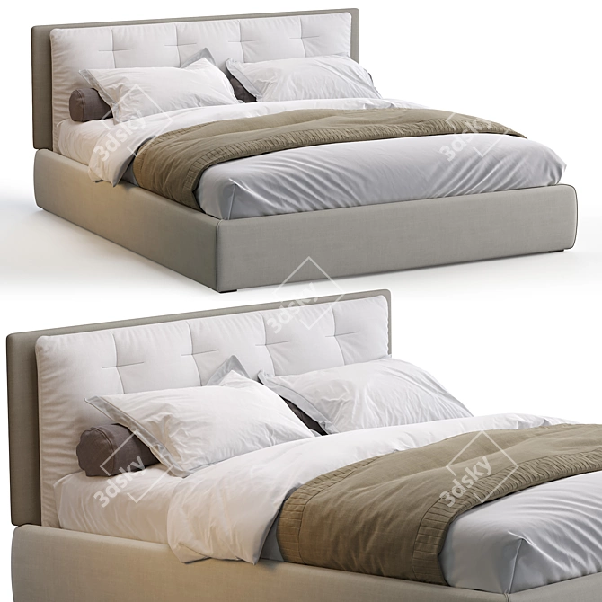 Stylish Jesse Bed Maxim - Perfect Comfort and Elegance! 3D model image 1