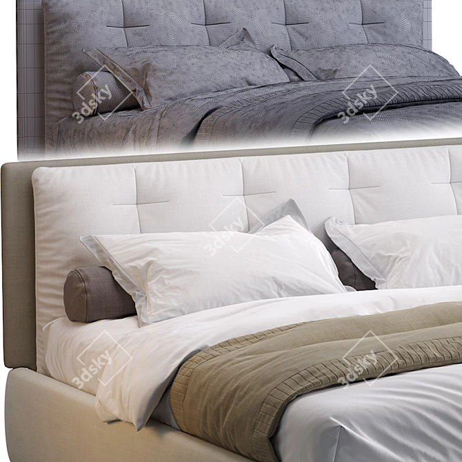 Stylish Jesse Bed Maxim - Perfect Comfort and Elegance! 3D model image 3