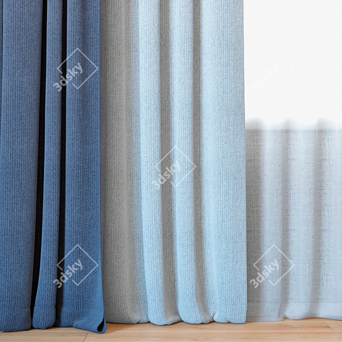 Backhausen Treccia Curtains 45 with Tulle 3D model image 2