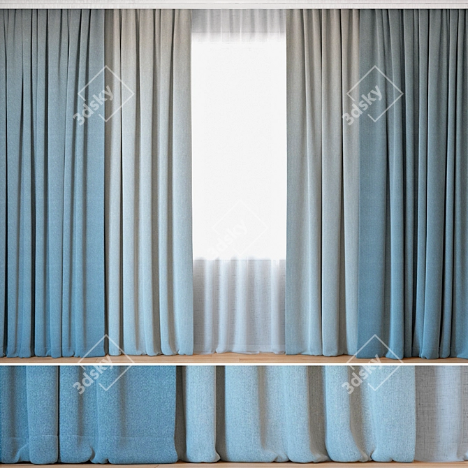 Elegant Achilles Curtains 3D model image 1