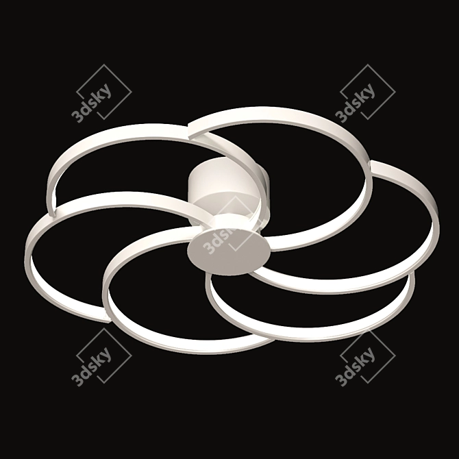 Blossom Petal White Chandelier 3D model image 1