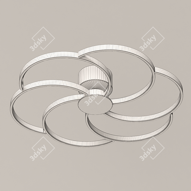 Blossom Petal White Chandelier 3D model image 2