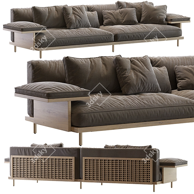 NICHETTO 122: Modern, Versatile Sofa 3D model image 1