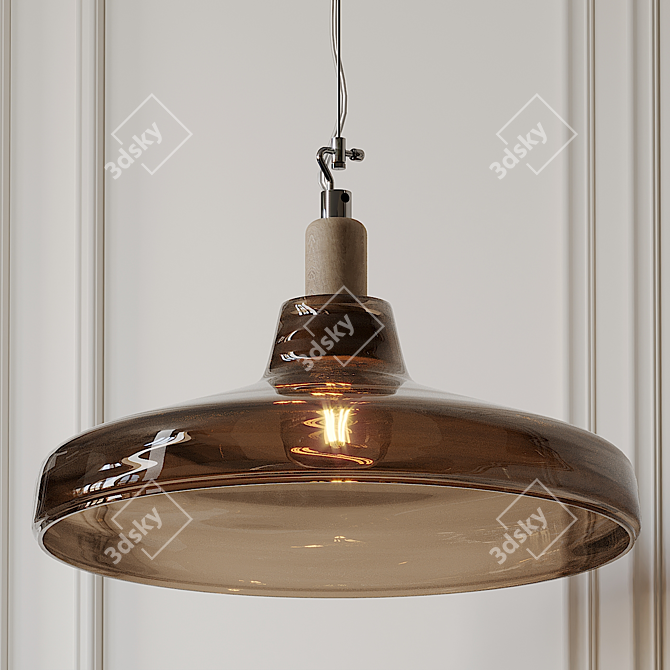 Elegant Dover Glass Pendant Light 3D model image 1