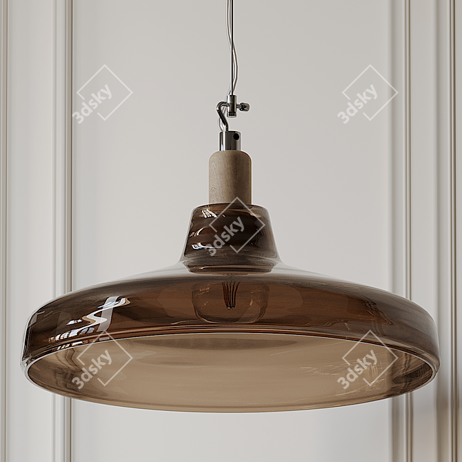 Elegant Dover Glass Pendant Light 3D model image 2