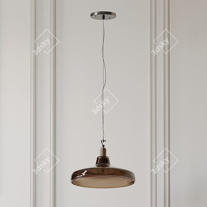 Elegant Dover Glass Pendant Light 3D model image 3