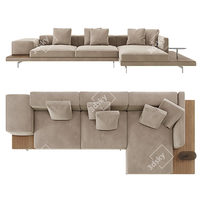 B&B Italia Dock Sofa: Modern Comfort 3D model image 2