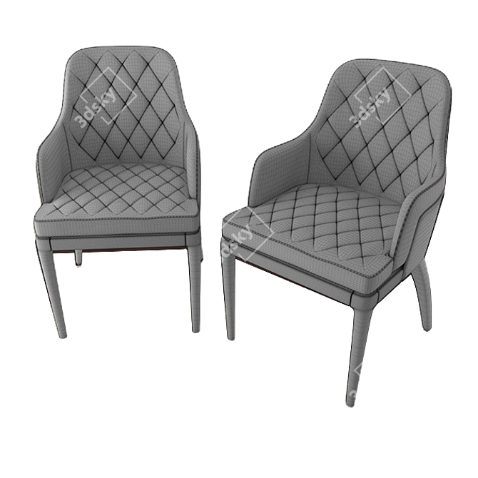 Luxurious Charla Armrest Dining Chair 3D model image 2