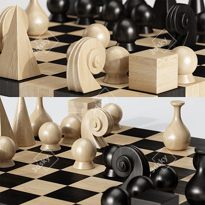 Iconic Man Ray Chess Set 3D model image 3