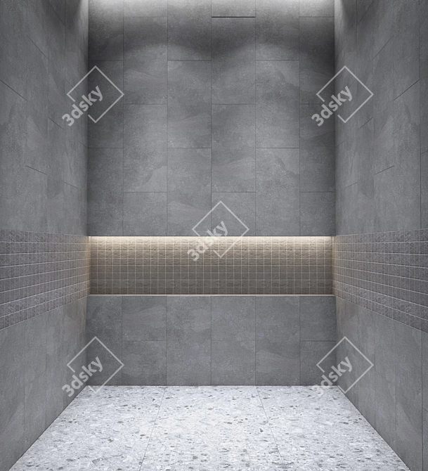 Modern Stone Tile Set 3D model image 2