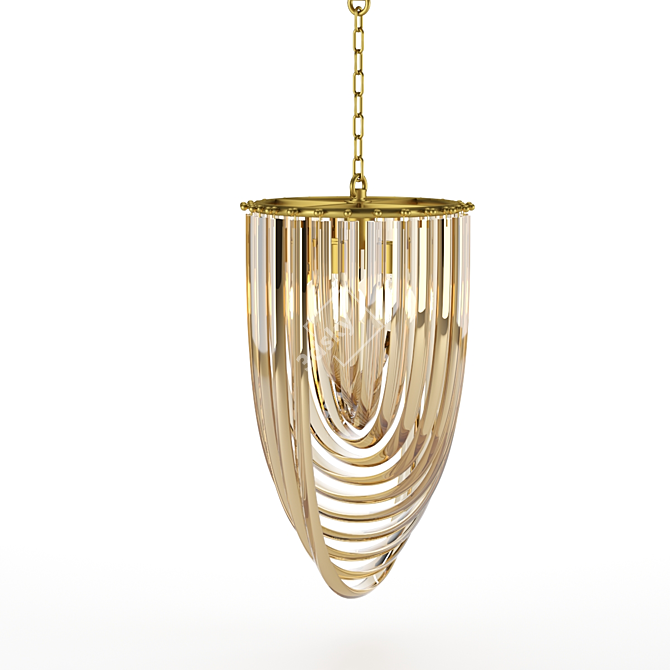 Vintage Art Deco Murano Chandelier 3D model image 1