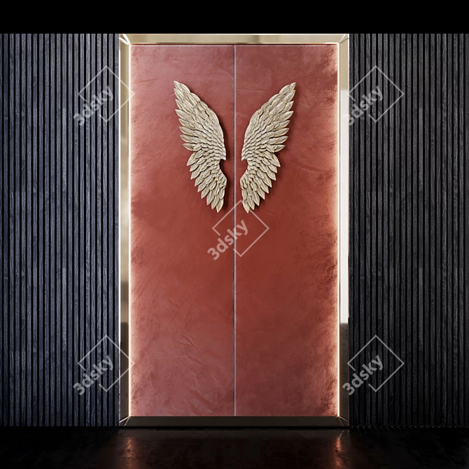  Angel Wings Metal Wall Decor 3D model image 1