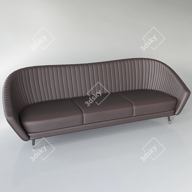 Luxury Leather Sofa: Modern Design & Comfy 3D model image 1