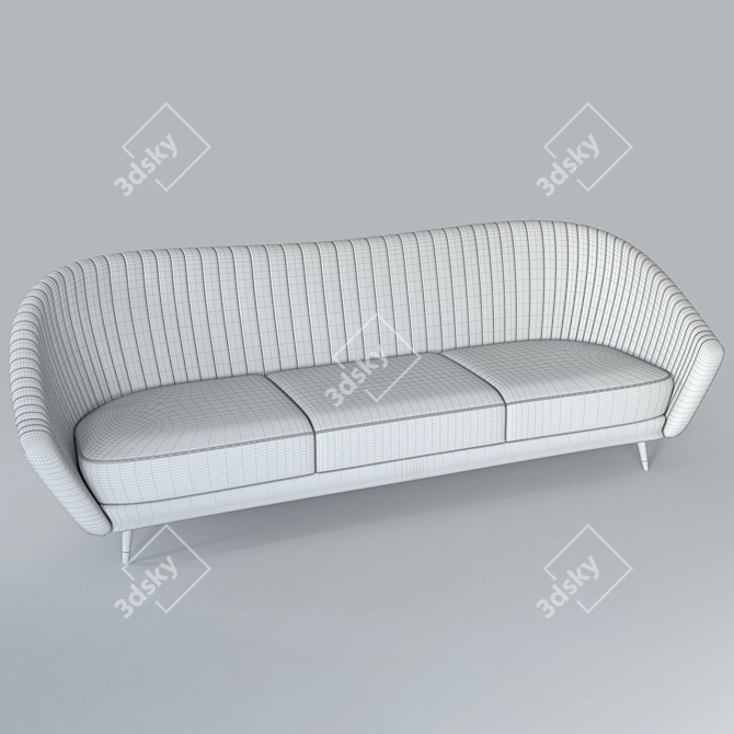 Luxury Leather Sofa: Modern Design & Comfy 3D model image 3