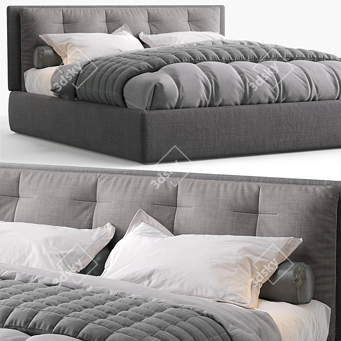 Modern Sleek Jesse Bed 3D model image 3