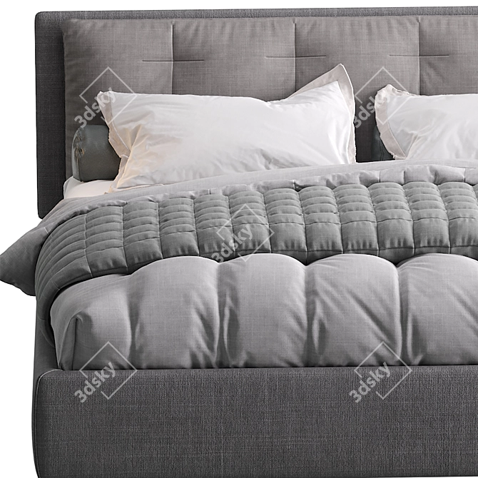 Modern Sleek Jesse Bed 3D model image 4