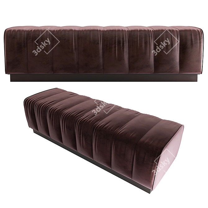 Elegant Velvet Bench 3D model image 1