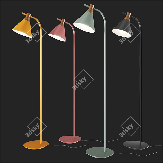 Scandinavian Style Metal Floor Lamp 3D model image 1