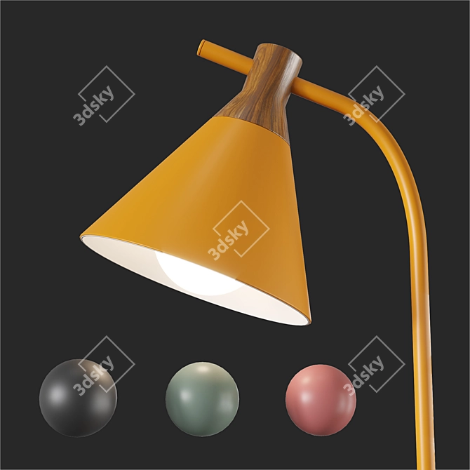 Scandinavian Style Metal Floor Lamp 3D model image 2