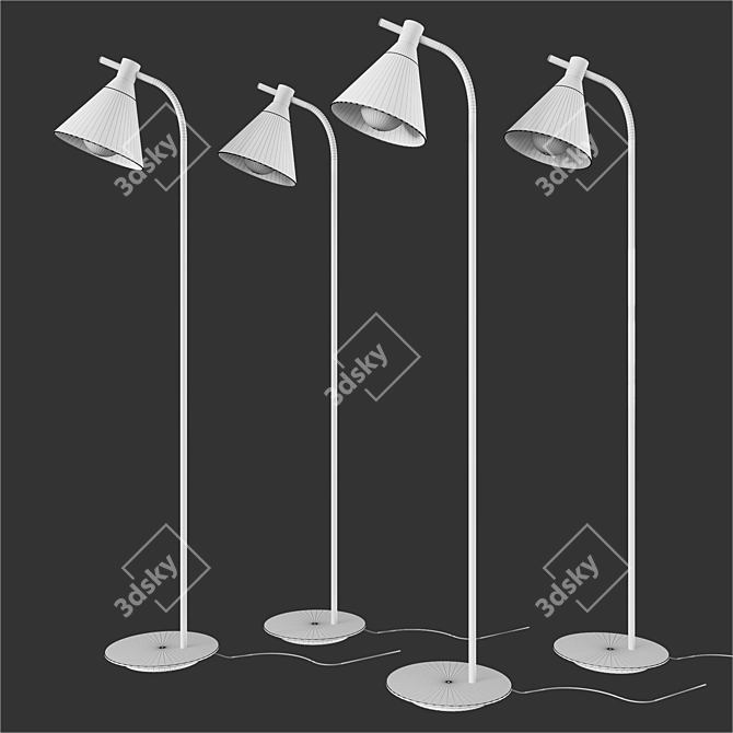 Scandinavian Style Metal Floor Lamp 3D model image 3