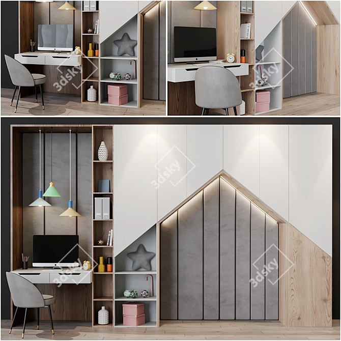 Modern Workplace Desk 3D model image 1