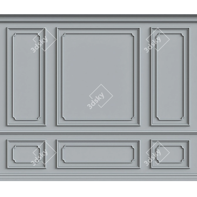 3D Wall Moulding Design 3D model image 1