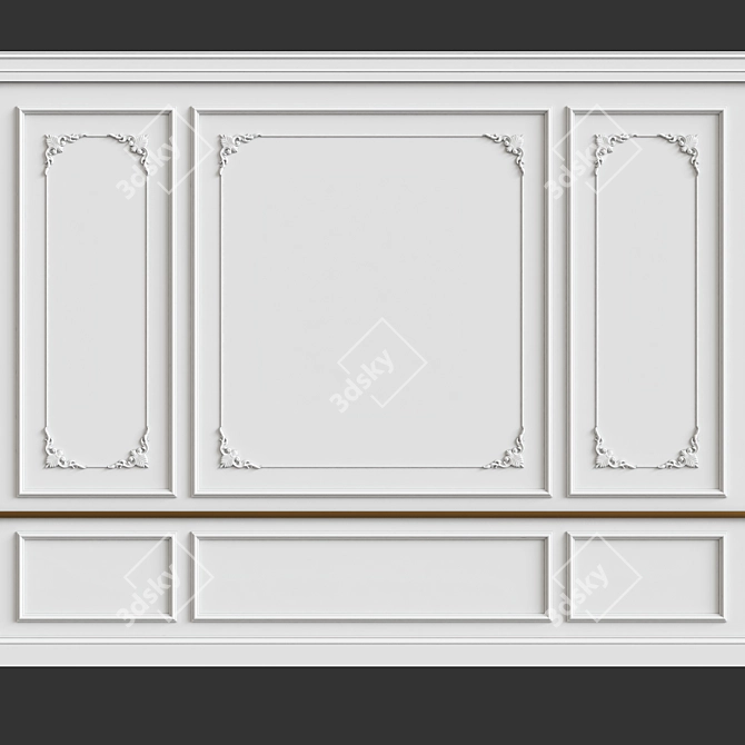 Elegant Wall Moulding for Stunning Interiors 3D model image 1