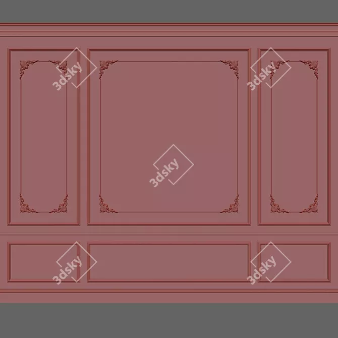 Elegant Wall Moulding for Stunning Interiors 3D model image 2