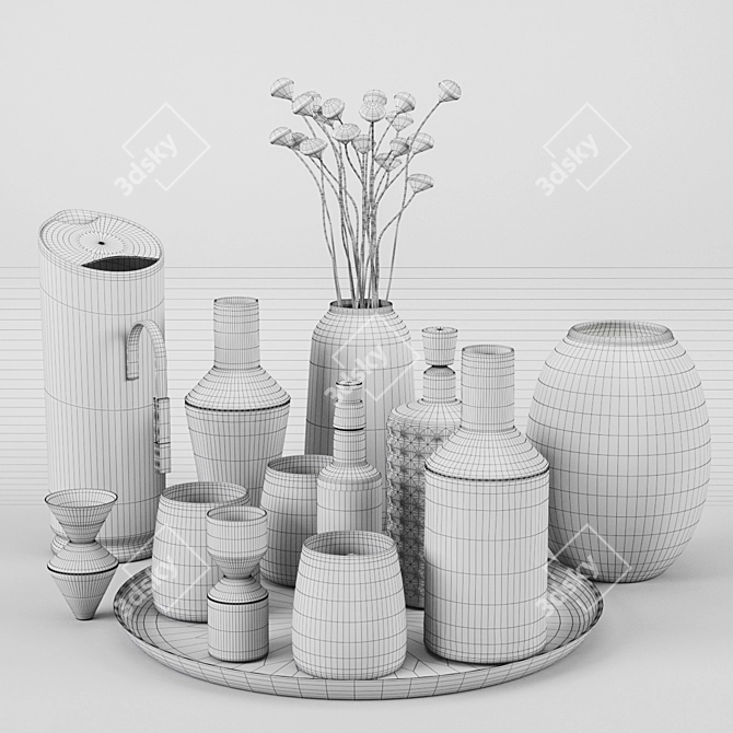 Elegant Kitchen Decor Set 3D model image 3