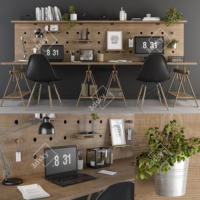 Urban Workspace: Loft Style Office 3D model image 1