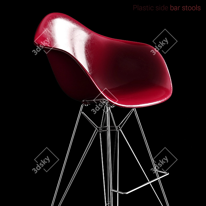 Modern Eames Bar Stools for Stylish Spaces 3D model image 3