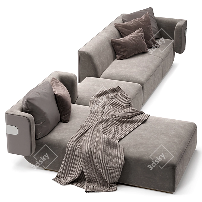 Luxurious Longhi Mi Sofa with Resilient Design 3D model image 2