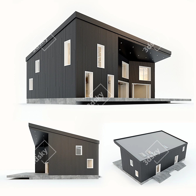 Modern Two-Storey Prefab Residence 3D model image 2