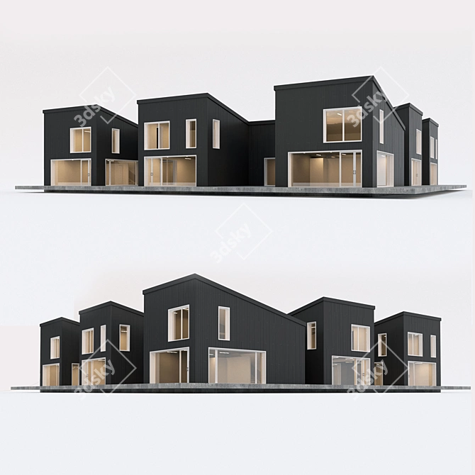 Title: Prefab Villa with Panoramic Glazing 3D model image 1