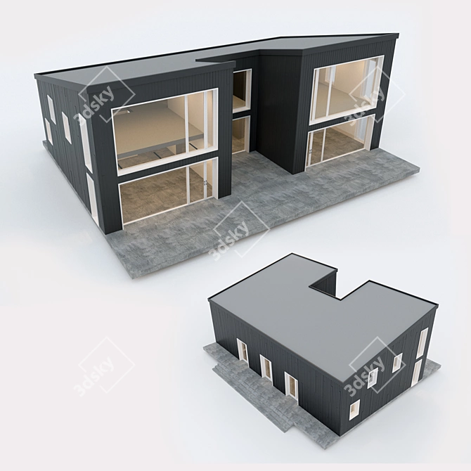 Prefab Two-Storey Residential House 3D model image 2