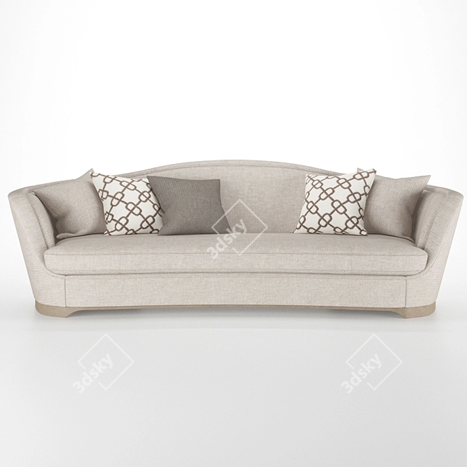 Elegant Art Deco Caracole Sofa 3D model image 1