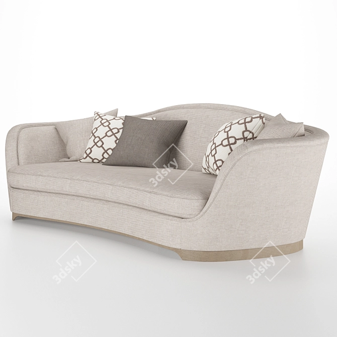 Elegant Art Deco Caracole Sofa 3D model image 3