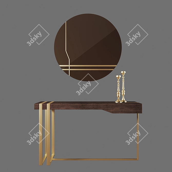 Modern Bliss: Boulevard Console & Sunset Mirror 3D model image 1