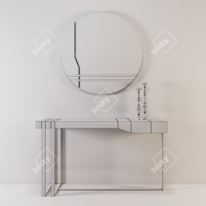 Modern Bliss: Boulevard Console & Sunset Mirror 3D model image 2