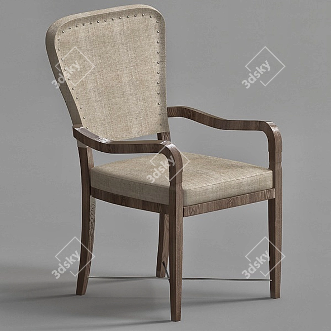 Elegant Dining Chair with Cushioned Upholstery 3D model image 1