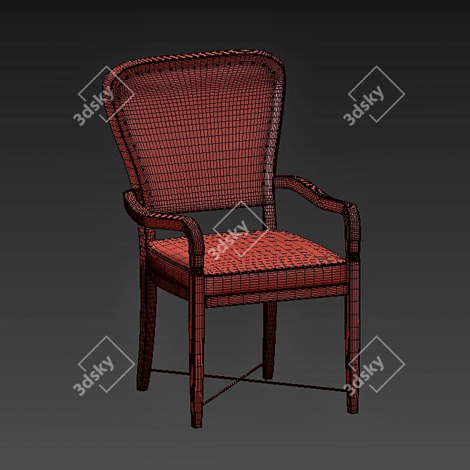 Elegant Dining Chair with Cushioned Upholstery 3D model image 2