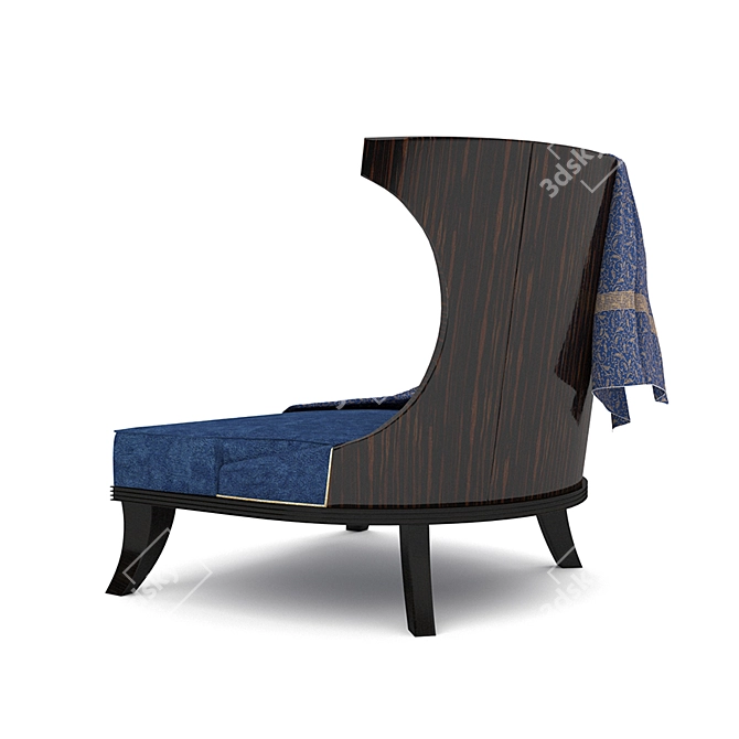 Elegant Ebony Neo Armchair 3D model image 1