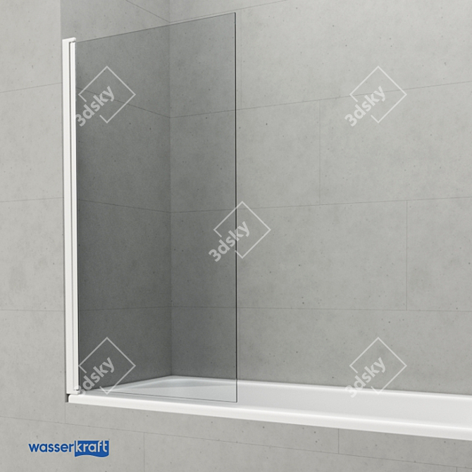 Modern Glass Bathtub Curtain 3D model image 1